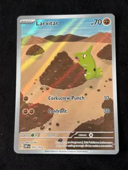 Pokemon TCG Larvitar Obsidian Flames Illustration Rare Card 203/197 NM - Image 1