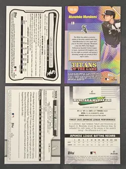 Munetaka Murakami RC Lot 2026 Topps Finest, Bowman Chrome, Series 2 White Sox - Image 2