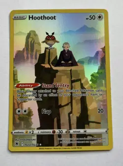 Hoothoot Ultra Rare Swsh10: Astral Radiance Trainer Gallery TG12/TG30 Holo Card - Image 1