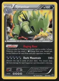 Holo Tyranitar 56/124 XY - Fates Collide Pokemon TCG Card - Image 1