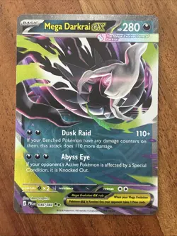 Pokemon TCg Mega Darkrai ex 048/084 Me05: Pitch Black Double Rare NM Card - Image 1
