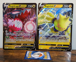 REGIDRAGO V & REGIELEKI V SWSH280 SWSH281 Promo Pokemon Cards JUMBO Oversized - Image 1