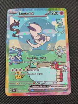 Lugia EX Pokemon Bubbles Friend Fan Art Non Tcg Fan Art Card 2025 Holo Blue - Image 1