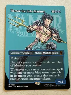 mtg borderless Namor the Sub-Mariner, Marvel Super Heroes, unplayed - Image 1