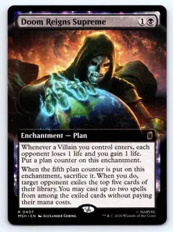 Doom Reigns Supreme Extended Art #407 MSH Marvel Super Heroes Non-Foil MTG NM - Image 1