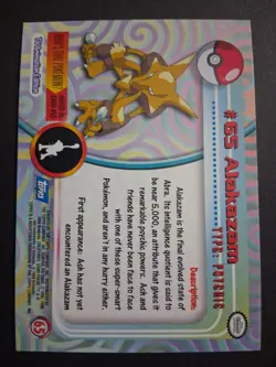 LP #65 Alakazam Pokemon 1999 Topps TV Animation Edition Series 1 Blue Logo 2 - Image 2
