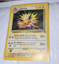 Pokemon TCG Jolteon 4/64 Jungle Holo Rare English Unlimited 70 HP Himeno - Image 1