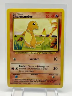 Charmander 46/102 Base Set Unlimited Common English 1999 - LP - MP - Image 1