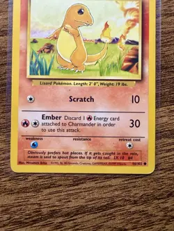 Charmander 46/102 Base Set Unlimited Common English 1999 - LP - MP - Image 4