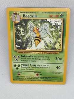 Pokemon TCG - Beedrill - 17/102 - Rare - Base Set Unlimited [Heavily Played] - Image 3