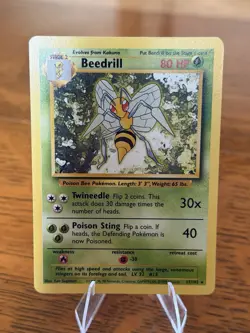 Vintage Pokemon Beedrill 017/102 Base Set Regular - Image 1