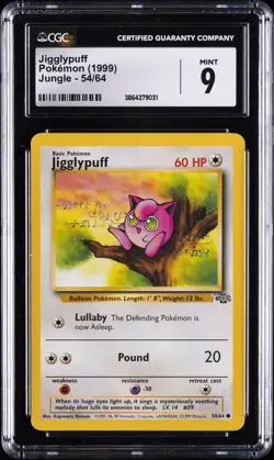 1999 POKEMON JUNGLE #54/64 JIGGLYPUFF CGC 9 - Image 1