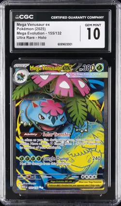2025 POKEMON MEGA EVOLUTIONS ULTRA RARE #155 MEGA VENUSAUR CGC 10 GEM MINT - Image 1