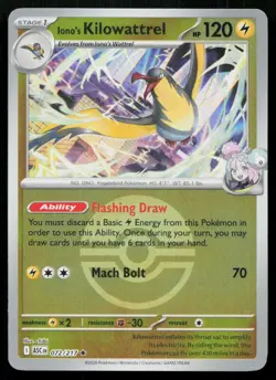 Iono's Kilowattrel (Poke Ball) R Ascended Heroes ASC 072/217 Pokemon NM 2026 - Image 1