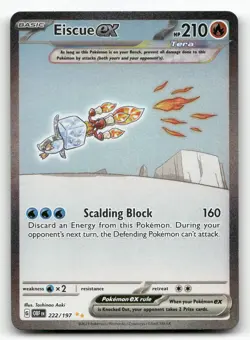 Eiscue ex 222/197 Obsidian Flames Pokemon Holo NM Special Illustration Rare - Image 1