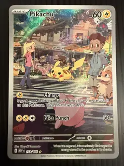 Pikachu 173/165 Illustration Rare 151 Pokemon Holo Near Mint - Image 1