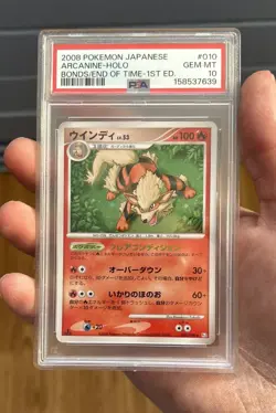 Pokemon Japanese Arcanine-Holo Bonds/Ends of Time 010/090 1ST ED GEM MINT PSA 10 - Image 1