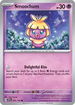 x4 Smoochum - 075/191 - Common Pokemon SV08 Surging Sparks M/NM - Image 1