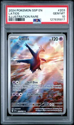 2024 POKEMON SSP EN-SURGING SPARKS ILLUSTRATION RARE #203 LATIOS PSA 10 - Image 1