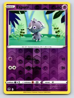 Espurr 081/195 Common Silver Tempest Pokemon Reverse Holo Near Mint - Image 1