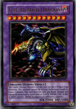 Yugioh Five-Headed Dragon SD09-ENSS1 Limited Edition Ultra Rare NM - Image 1