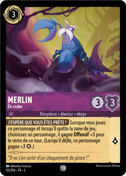 Carte Disney Lorcana Chapitre 2 Merlin - En crabe 050/204 Commune en Francais - Image 1