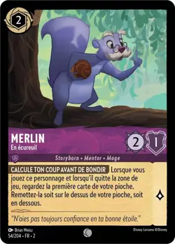 Carte Disney Lorcana Chapitre 2 Merlin - En ecureuil 054/204 Commune FR - Image 1