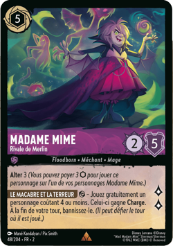 Carte Disney Lorcana Chapitre 2 Madame Mime - Rivale de Merlin 48/204 Rare FR - Image 1