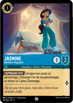 Carte Disney Lorcana Chapitre 2 Jasmine - Heritiere d'Agrabah 151/204 Commune FR - Image 1