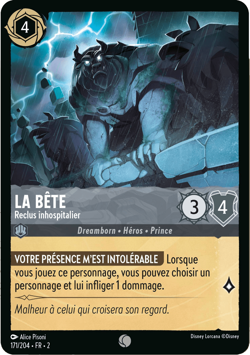 Carte Disney Lorcana Chapitre 2 La Bete - Reclus inhospitalier 171/204 Commun FR - Image 1