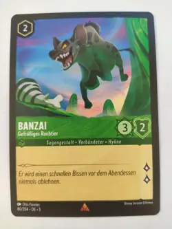 Disney Lorcana Karte Banzai - Gefraßiges Raubtier 80/204 5SSK deutsch Rare - Image 1