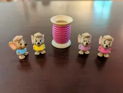 RARE Vintage The Disney Store Cinderella Baby Mouse Playset Mice Only - Image 1