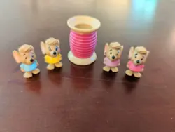 RARE Vintage The Disney Store Cinderella Baby Mouse Playset Mice Only - Image 2
