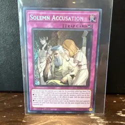 Konami Yu-Gi-Oh! Solemn Accusation Trap Card Holo 1st Edition English BLZD-EN079 - Image 1
