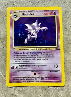 Pokemon Haunter 6/62 Holo Rare Fossil Unlimited WOTC 1999 Vintage TCG Card - Image 1