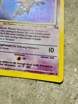 Pokemon Haunter 6/62 Holo Rare Fossil Unlimited WOTC 1999 Vintage TCG Card - Image 3