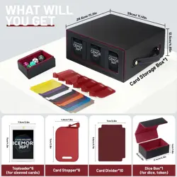 Trading Card Storage Box with Handle,Commander Deck Box for MTG&TCG,7 in 1 MTG D - Image 3