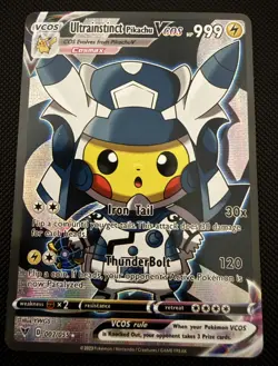 ULTRA INSTINCT PIKACHU HOLO FULL ART CARD 🔥 PONCHO PIKACHU STYLE 🔥 RARE FIND - Image 1