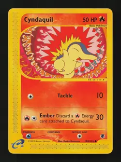 Cyndaquil 105/165 Common Expedition Base Set Pokemon Cards - Image 1