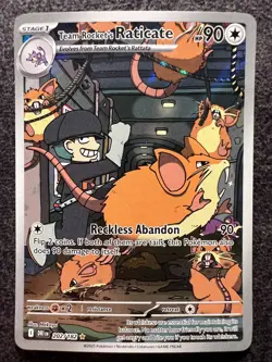 Team Rocket's Raticate 202/182 Illustration Rare Pokemon Card NM - Image 1