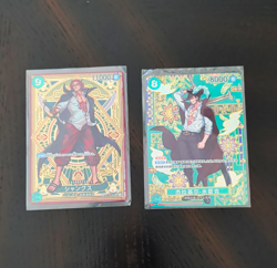 Bandai One Piece 2 Card Lot Shanks & Mihawk Japanese Chinese SP Cards - Image 1