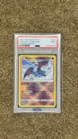 2023 POKEMON SWORD & SHIELD CROWN ZENITH #020 RADIANT CHARIZARD PSA 9 - Image 1
