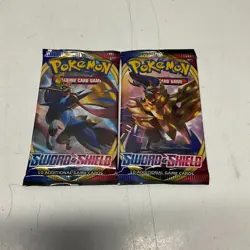 Lot of 2 Sword and Shield Base Set Booster Pack Sealed Pokemon TCG - Image 1