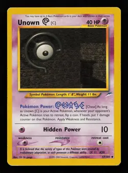 Unown [C] 57/105 Unlimited Uncommon Neo Destiny Pokemon Card - Image 1