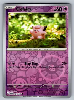 Clefairy 081/197 Reverse Holo Common Obsidian Flames Pokemon NM - LP - Image 1