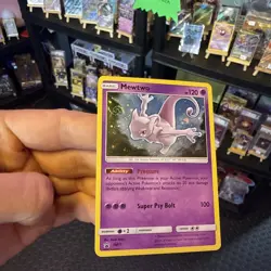 Pokemon Mewtwo SM77 Black Star Promo Holo Card with A Swirl - Image 2