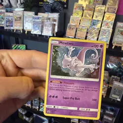 Pokemon Mewtwo SM77 Black Star Promo Holo Card with A Swirl - Image 4