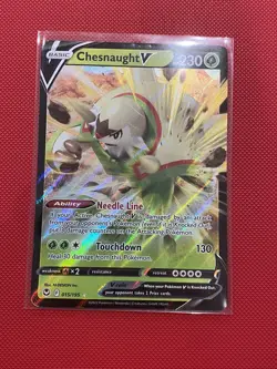 Pokemon TCG Chesnaught V Silver Tempest 015/195 Holo Ultra Rare - Image 1