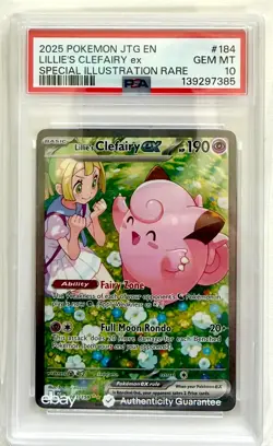 Pokemon 2025 Journey Together Lillie's Clefairy ex #184/159 SIR PSA 10 Gem Mint - Image 1