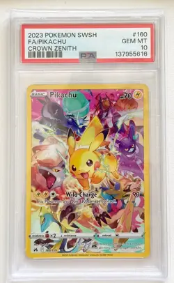 Pokemon Crown Zenith Pikachu (Secret) 160/159 SWSH Holo PSA 10 Gem Mint - Image 1